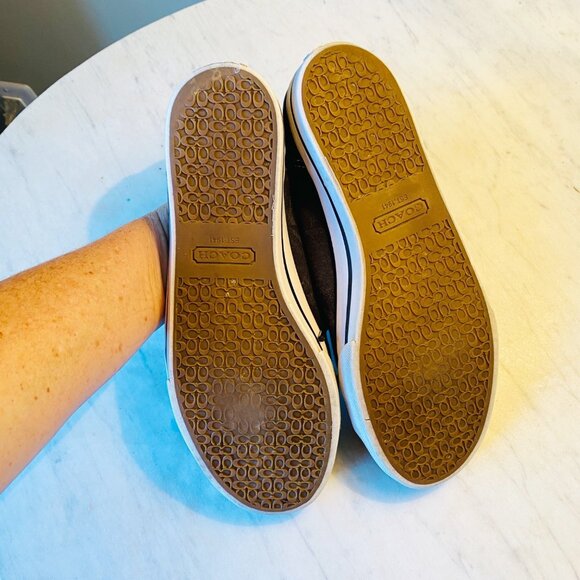 Coach Sneakers Womens 7 Leatherwear 1941 Casual Walking Shoes Canvas Logo - Picture 2 of 5